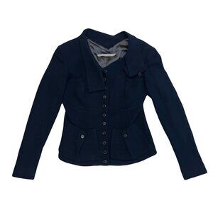 Roland Mouret Navy Wool Fitted Blazer Jacket